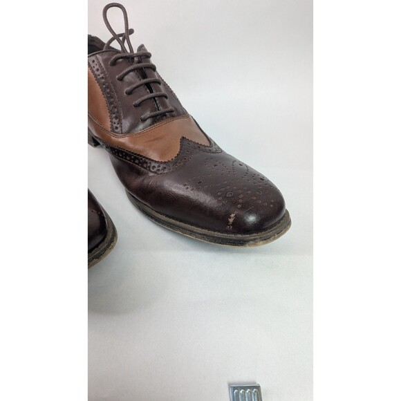 Steve Madden Mens Sz 13 Brown Leather Wingtip Oxford Dress Shoes Jetway - Picture 4 of 15